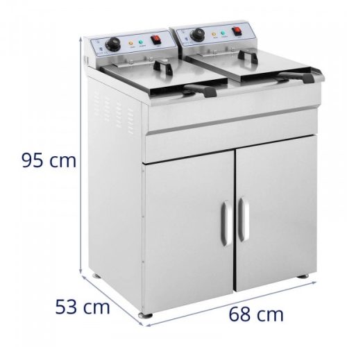 Professionelle Fritteuse mit Schrank 2x6000W